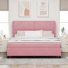 vidaXL Boxspringbett mit Matratze Rosa 200 x 180 cm Polyester