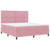 vidaXL LED Boxspringbett mit Matratze Rosa 180 x 200 cm Stoff