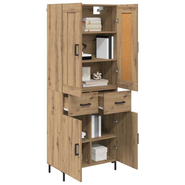 vidaXL Highboard mit Schubladen 2 pcs Artisan-Eiche Holzwerkstoff