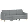 vidaXL 3-Sitzer-Sofa mit Zierkissen Hellgrau 180 cm Stoff
