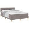 vidaXL Boxspringbett mit Kissen mit Kopfteil Taupe 140 x 200 cm Stoff