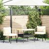 vidaXL Gartenst&uuml;hle 2 Stk. mit Kissen Natur Poly Rattan