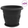 vidaXL Blument&ouml;pfe 24 pcs Schwarz &Oslash; 34 x 28 cm Kunststoff