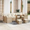 vidaXL Gartensofa-set mit Kissen 10 pcs Beige Poly Rattan