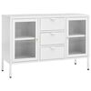 vidaXL Sideboard Wei&szlig; 105x35x70 cm Stahl und Hartglas