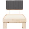 vidaXL Bettgestell mit gepolstertem Kopfteil Dunkelgrau 80 x 200 cm