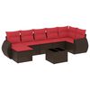 vidaXL 8-teiliges Gartensofa-Set mit Kissen, braun, Polyrattan