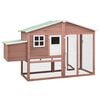 vidaXL Hühnerstall mit Legenest Mokkabraun und Weiß Tanne Massivholz