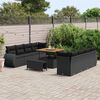 vidaXL Gartensofa-set mit Kissen 11 pcs Schwarz Poly-Rattan