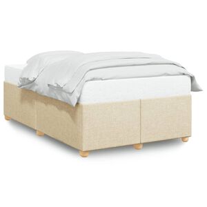 vidaXL Bettgestell ohne Matratze Creme 120x190 cm Stoff