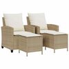 vidaXL 4-tlg. Garten-Sofagarnitur mit Kissen Beige Poly Rattan