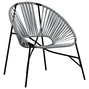 vidaXL Gartenstuhl in Ei-Form Schwarz und Hellgrau Poly Rattan