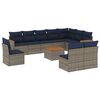 vidaXL 11-teiliges Gartensofa-Set mit Kissen, grau, Polyrattan
