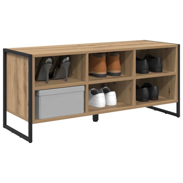vidaXL Schuhschrank Kunsthandwerk Eiche 60 x 35 x 44 cm Holzwerkstoff
