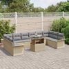 vidaXL Sofa Set mit Kissen 11 pcs Beige Poly-Rattan