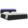 vidaXL Bett mit Stauraum und LED mit LED Schwarz 200 x 200 cm Stoff