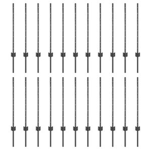 vidaXL Eingebetteter Zaunpfosten 22 pcs Grau 120 cm