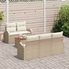 vidaXL Gartensofa-set mit Kissen 6 pcs Beige Poly-Rattan