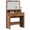 vidaXL Schminktisch mit Regal Altholz 80 x 41 x 134,5 cm Holzwerkstoff