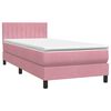 vidaXL Boxspringbett mit Matratze Rosa 80x210 cm Samt