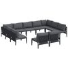 vidaXL Gartensofa-set 11 Stk. Schwarz Stahl