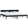 vidaXL Massivholzbett Schwarz Kiefer 200x200 cm