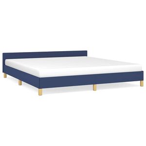 vidaXL Bettgestell mit Kopfteil ohne Matratze Blau 160x200 cm Stoff