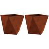vidaXL Pflanzk&uuml;bel 2 pcs Rostig 40 x 40 x 40 cm Wetterfeststahl