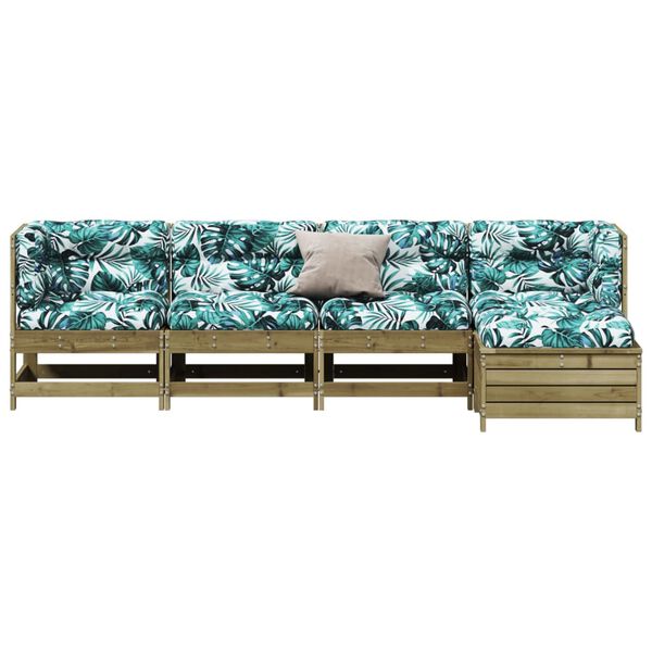 vidaXL 5-tlg. Garten-Lounge-Set mit Kissen Impr&auml;gniertes Kiefernholz