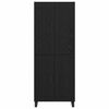 vidaXL Highboard 2 pcs Schwarz Eichen-Optik Engineered Wood und Glas