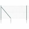 vidaXL Maschendrahtzaun mit Stacheln 10 x 1 m PVC-beschichteter Stahl
