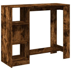 vidaXL Bartisch mit Regal R&auml;uchereiche 124x46x103,5 cm Holzwerkstoff
