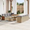 vidaXL Gartensofa-set mit Kissen 12 pcs Beige und Hellgrau Poly-Rattan