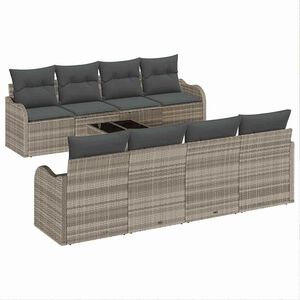 vidaXL Gartensofa-set 9 Stk. 8-Sitzanzahl Hellgrau und Dunkelgrau