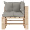 vidaXL Garten-Paletten-Ecksofa mit Kissen in Taupe Holz