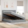 vidaXL Bett mit Stauraum und LED Hellgrau 160 x 200 cm Polyester
