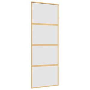 vidaXL Schiebetür Golden 76x205 cm Matt ESG-Glas und Aluminium