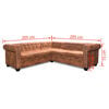 vidaXL Chesterfield-Ecksofa 5-Sitzer Kunstleder Braun