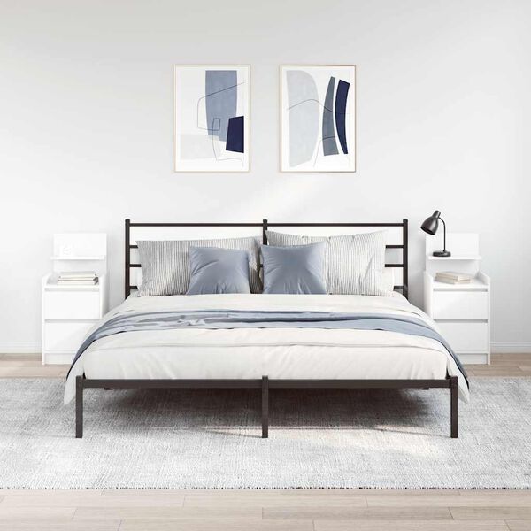 vidaXL Nachttische mit 2 Schubladen 2 Stk. Wei&szlig; 38x34x80 cm