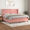 vidaXL Boxspringbett mit Matratze Rosa 200x200 cm Samt