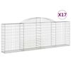 vidaXL Gabionen mit Hochbogen 17 Stk 300x30x100/120cm Verzinktes Eisen