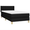 vidaXL Boxspringbett mit Matratze Schwarz 90x190 cm Stoff