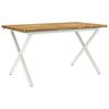 vidaXL Live Edge Esstisch 160 x 70 x 75 cm Massivholz Akazie Wei&szlig;