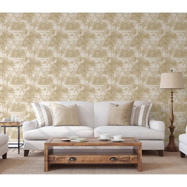 DUTCH WALLCOVERINGS Tapete Tropical Beige und Golden