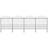 vidaXL Gartenzaun mit Speerspitze Stahl 671 x 200 cm Schwarz