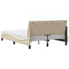 vidaXL Bett mit Matratze "Hanko" Creme 140x190 cm Stoff