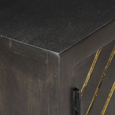 vidaXL Sideboard Schwarz Golden 120 x 30 x 75 cm Mango-Massivholz