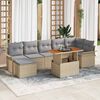 vidaXL Garten-Sofa-Set mit Speicher 8 pcs Beige Poly Rattan
