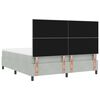vidaXL LED Boxspringbett mit Matratze Hellgrau 180 x 200 cm Stoff