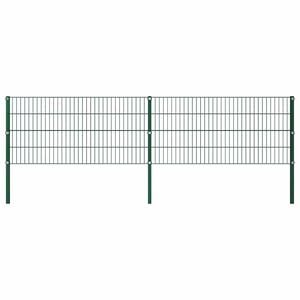 vidaXL Zaunelement mit Pfosten Eisen 349 x 80 cm Gr&uuml;n